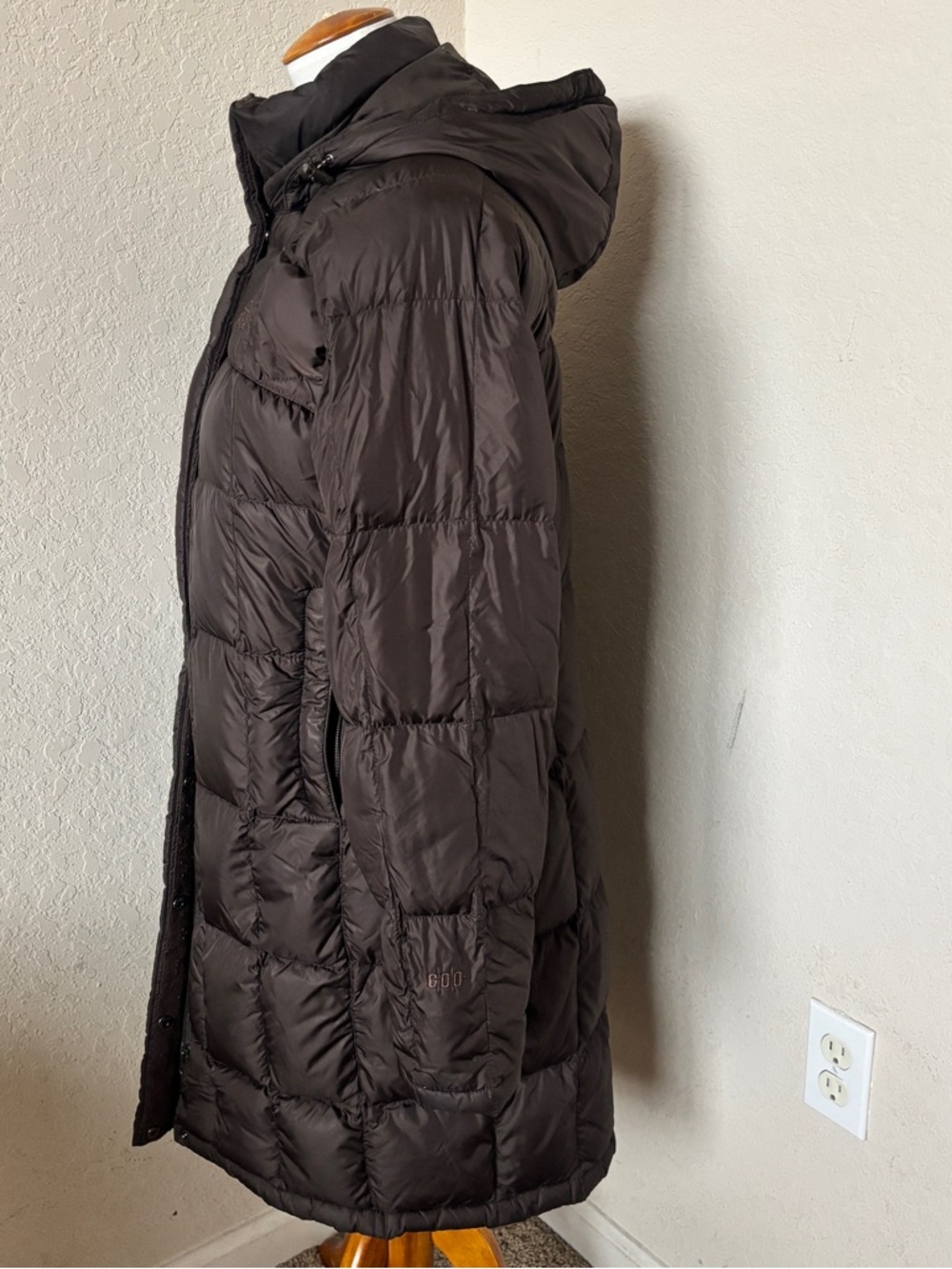The North Face Parka 600 Down Metropolis Hooded Long Puffer Coat Brown Size M - Picture 4 of 10
